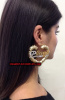 14K Gold Overlay heart bamboo 2 1/2 " any name earring/PERSONALIZED